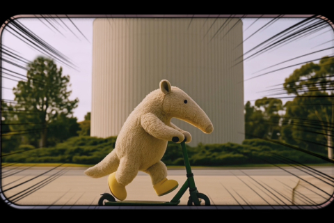 Anteater on bike