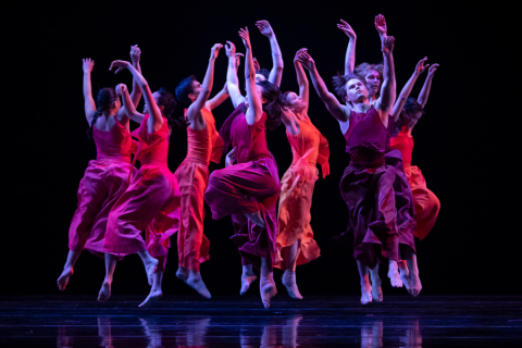 Dance Visions 2025 Group of dancers in red